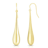 14K Yellow Gold Large Polished Graduated Tear Drop Earring